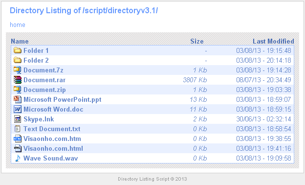 PHP Directory Listing Script