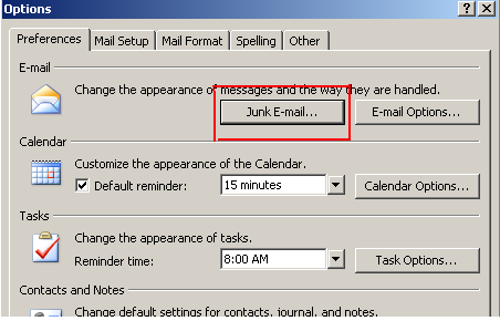 Thư tới trong Microsoft Outlook 2007 liên tục bị chuyển vào Junk Email
